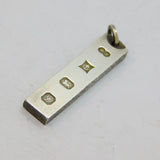 Sterling Silver Hallmark Ingot Pendant Vintage 1978 Birmingham