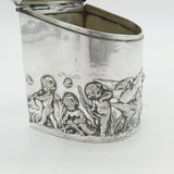 Victorian Silver Plated Putti Cherub Tea Caddy Antique c1880s
