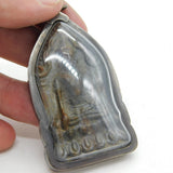 20th Century Oriental Sterling Silver Mounted Carved Religious Reliquary Pendant