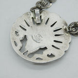 Coro Norseland Sterling Silver Peacock Statement Necklace Antique c1940s