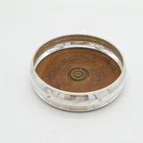 Sterling Silver Turned Wooden Bottle Coaster Vintage 1977 London