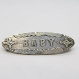 Victorian Sterling Silver 'Baby' Christening Brooch Antique 1892 Birmingham