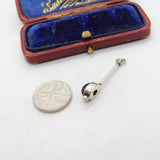 Sterling Silver Onyx Drop Charm Pendant Vintage c1970