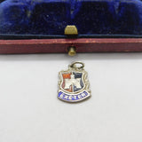 Sterling Silver and Enamel Travel Shield Exeter Charm Pendant Vintage c1970