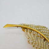 20th Century Gold Plated Seed Pearl Set Feather Brooch Antique c1920 Art Deco