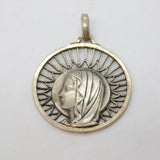 Sterling Silver French Madonna Religious Charm Pendant Vintage c1970s