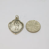 Sterling Silver Scenic St Christopher Travel Charm Pendant Vintage c1970