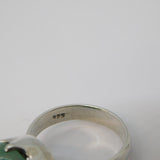 Sterling Silver Cabochon Blue Turquoise Statement Ring Vintage c1990