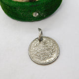 Sterling Silver Queen Victoria Indian Two Annas Charm Pendant Antique 1841