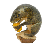 Early 20th Century Hand Carved Nut Figurine Depicting a Squirrel Antique c1920