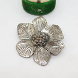 Scottish Miracle Silver Plated Flower Brooch Pin Vintage c1970