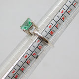 Sterling Silver Square Turquoise Paste Dress Ring Vintage c1970 Size N