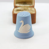 Wedgwood Jasperware Swan Pattern Sewing Thimble Vintage c1970