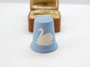Wedgwood Jasperware Swan Pattern Sewing Thimble Vintage c1970