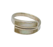Sterling Silver Natural Shell Wrap Around Dress Band Ring Vintage c1990 Size O