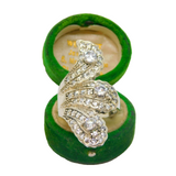 Sterling Silver Art Deco Style Paste Statement Ring Vintage c1990 Size R 1/2