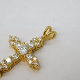 Sterling Silver Gilt & Paste Set Cross Pendant Vintage