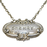 Sterling Silver Sherry Floral Decanter Label Vintage 1982 Birmingham