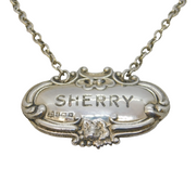 Sterling Silver Sherry Floral Decanter Label Vintage 1982 Birmingham