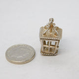 Sterling Silver Lantern Charm Pendant Vintage c1970