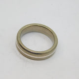Sterling Silver & Titanium Striped Wedding Band Ring Modern c2000 Size K