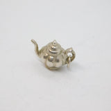 Sterling Silver Patterned Teapot Charm Pendant Vintage c1970