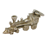 Sterling Silver Railway Train Charm Pendant Vintage c1970