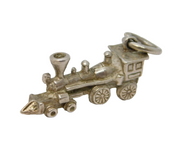 Sterling Silver Railway Train Charm Pendant Vintage c1970