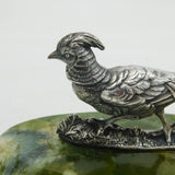 Sampson Mordan Sterling Silver & Green Onyx Pheasant Ornament Antique 1898