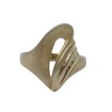 Sterling Silver Modernist Spray Ring Vintage c1970 Size O UK