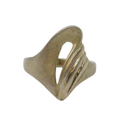 Sterling Silver Modernist Spray Ring Vintage c1970 Size O UK