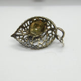 Sterling Silver Ladybird on a Leaf Charm Pendant Vintage c1970