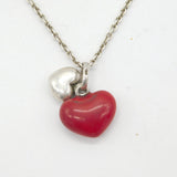 Links of London Sterling Silver & Enamel Heart Pendant Necklace Vintage London