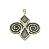Sterling Silver Oxidised Abstract Butterfly Form Pendant Vintage c1970s
