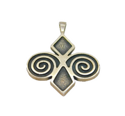 Sterling Silver Oxidised Abstract Butterfly Form Pendant Vintage c1970s