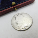 King Charles II Early Sterling Silver Shilling Coin c1670 Very Worn Antique