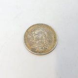 Queen Victoria Sterling Silver Gilt & Red Enamel Sixpence Coin Antique 1887