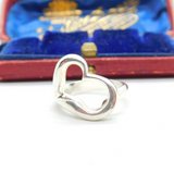 Sterling Silver Figurative Heart Outline Love Ring Vintage c1980
