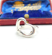 Sterling Silver Figurative Heart Outline Love Ring Vintage c1980