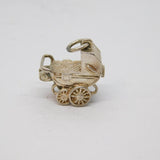 Sterling Silver Enamel Flower Cow Bell Charm Pendant Vintage c1970