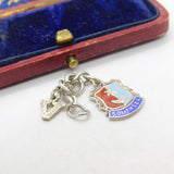 Sterling Silver and Coloured Enamel Travel Shield Southsea Charm Vintage c1970