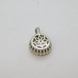 Sterling Silver Sparkling Multi-Stone CZ Round Charm Pendant Modern c1990s