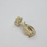 Sterling Silver Sitting Cartoon Cat Charm Pendant Vintage c1970