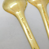 Egon Lauridsen Set of Sterling Silver Gilt & Enamel Demitasse Spoons Vintage