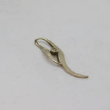 Sterling Silver White Topaz Curvy Organic Shape Drop Pendant Vintage c1970