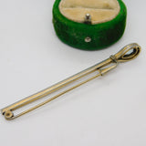 Sterling Silver Gilt & Topaz Set Sceptre Form Bar Brooch Antique c1920 Art Deco