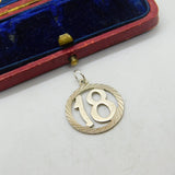 Sterling Silver Commemorative 18th Birthday Charm Pendant Vintage c1970