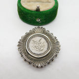 Victorian Sterling Silver Aesthetic Floral Sweetheart Brooch Antique c1880