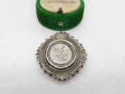 Victorian Sterling Silver Aesthetic Floral Sweetheart Brooch Antique c1880