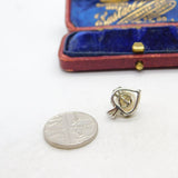 Sterling Silver and Pearl Heart Charm Pendant Vintage c1970